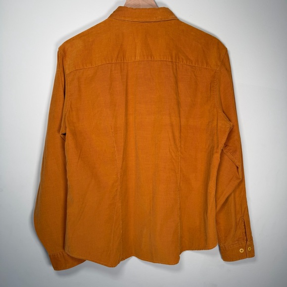 Vintage L.L.Bean Corduroy Shacket Shirt Womens 14 Mustard Gold 90s - Picture 7 of 12